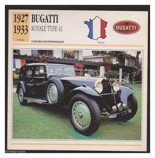 BUGATTI ROYALE TYPE 41 1927/1933 fiche automobile edito service 1991