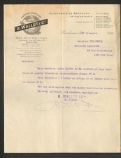 BORDEAUX (33) USINE Succursale de MACHINES AGRICOLES "R. WALLUT & Cie" en 1913