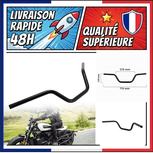 Guidon moto noir - guidon,