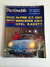 revue  L'AUTOMOBILE N°237 - 1966 -  alpine GT mercedes 230s kadett opel 