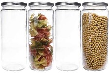 Lot de 4 bocaux de conservation 11 l avec bouchon à vis bocal en verre avec é...