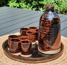 Service à saké liqueur grés