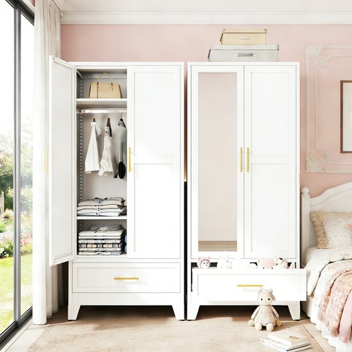 Metal armoire with mirror - with,