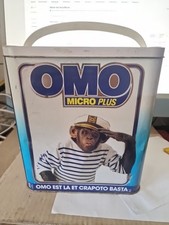 Ancienne boite métal publicitaire Omo Chimpanzé Micro crapoto