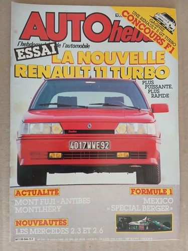 Auto hebdo 544 - auto, 15/10/1986