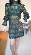 Robe tunique dentelle vert
