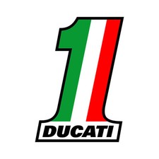 Sticker plastifié NUMBER ONE Ducati Monster Strada Hypermotard - 9cm x 6,5cm