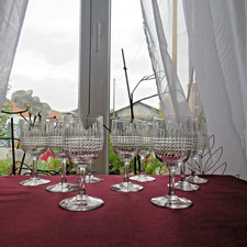 9 verres a porto en cristal de baccarat modèle Nancy  H 10,9 cm