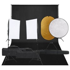 Kit de Studio Photo Éclairage Toile de Fond et Réflecteur Photographie vidaXL