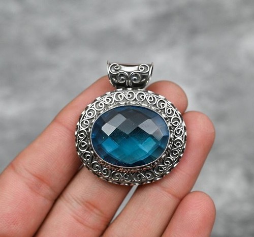 Pendentif labradorite bleue - pendentif,