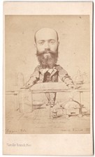 Léon LEYGUE chimiste rue de la paix Paris Photo CDV caricature Camille Rensch