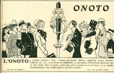Publicité ancienne stylo porte plume réservoir l'Onoto 1909 issue de magazine 