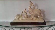 Couple d'antilopes en faïence