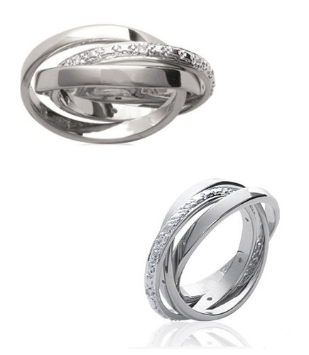 Bague anneaux zirconium - bague,