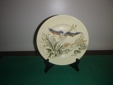 ANCIENNE ASSIETTE EN FAIENCE DE LUNEVILLE KELLER ET GUÉRIN ?? A DECOR DE HÉRON