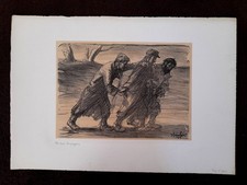 Théophile Alexandre STEINLEN - Lithographie  signée- Les 3 compagnons