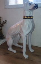 Grand chien assis en faience Italienne Vintage Italy Statue deco ceramique