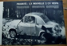 Article Nouvelle 2 CV Vespa  , 1957, clipping, photos