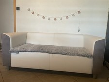 Canapé 2 places similicuir Blanc Et Gris