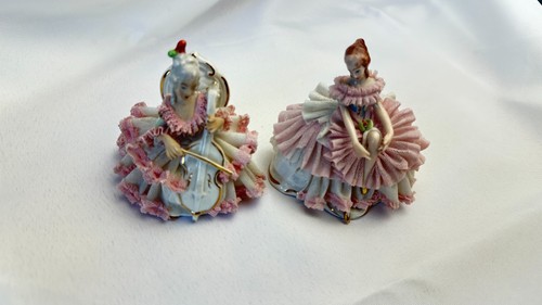 Paire musiciennes porcelaine - paire,