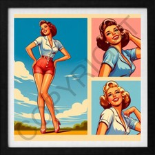 🎁⭐Affiche Pin-Up Vintage