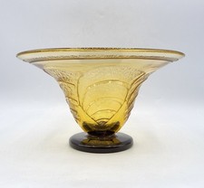 Coupe verre soufflé coloré dégagé à l’acide géométrique signé Schneider Art Déco