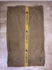 Ancien sac de transport courrier colis La Poste en toile de jute vintage France 