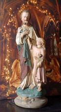 ANTIQUE STATUE SAINT JOSEPH ET