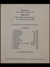 CAMILLE BRYEN, GALERIE RAYMONDE CAZENAVE PARIS, 1960 - CARTON EXPOSITION
