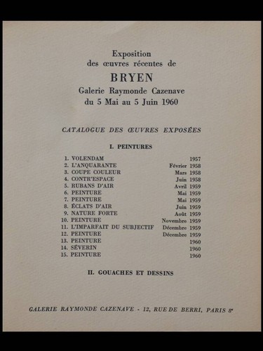 Camille bryen galerie - camille, bryen,