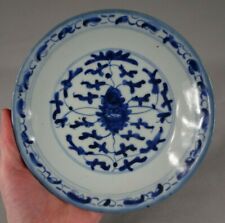 Antique Chinese Blue & White Porcelain Plate 19th C. Ming Dynasty Style