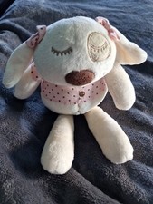  DOUDOU PELUCHE MAMAS & PAPAS CHIEN LAPIN ECRU ROSE POIS 32cm - 