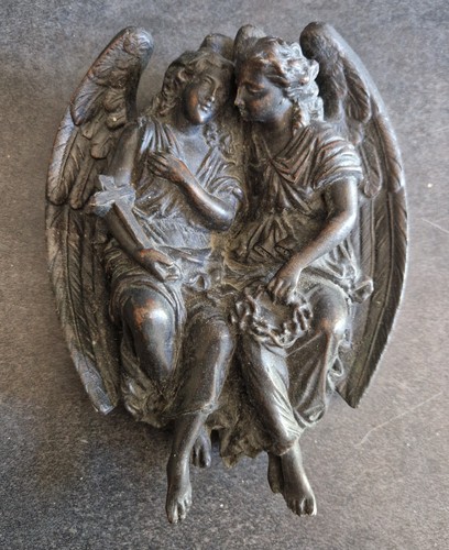Anges enlacés patiné - anges,
