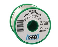 Bobine brasure fil étain cuivre 250gr GEB souder étamer cuivre alliage laiton br