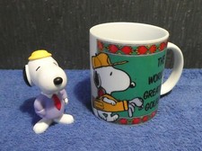 PEANUTS SPOOPY DOG CERAMIC MUG THE WORLD'S GREATEST GOLFER WITH MACDONALD'S TOY