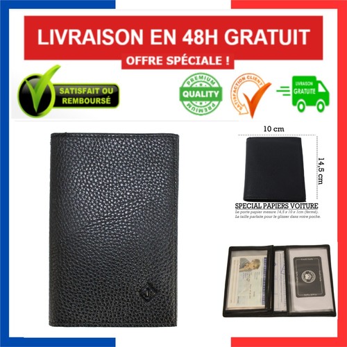 Porte papiers voiture - porte, cuir