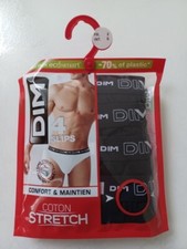 LOT DE 4 SLIPS HOMME DIM CONFORT ET MAINTIEN TAILLE 2 COULEUR NOIR REF D6595