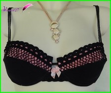 Soutien Gorge MIRIALE Noir quadrillage rose 85B ou 90A FR -  AA9