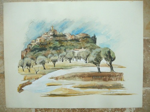 Collage aquarelle vers 1950 - aquarelle,