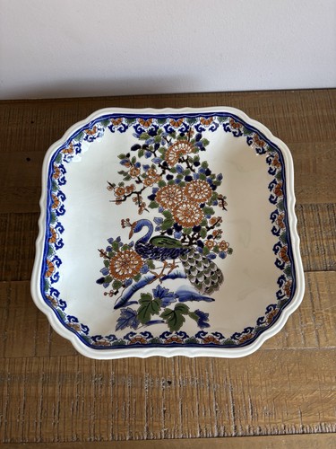 Ancien plat carré faïence - ancien, en