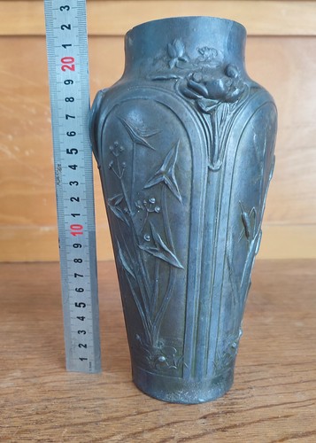 Vase art nouveau motif fleuri - vase,