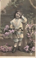 CP ANNIVERSAIRE ENFANT AVEC FLEURS BARRIERE - 43710