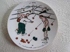 10. AVERTISSEMENT COUP Assiette LA BOXE F.M. France illustrateur Charles Genty