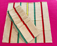 8 serviettes de table en linge  Basque coton  60 cm x 58 cm