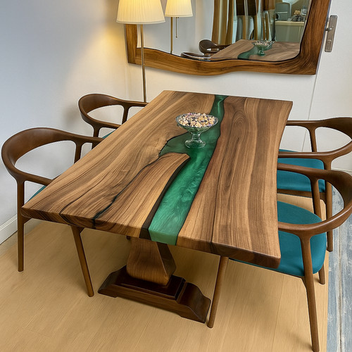 Table manger époxy - à, verte