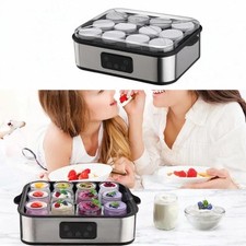 Yaourtière électrique avec 12 verres en verre pour appareils de cuisine,