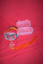 masque couleur bleu +tuba couleur orange+protection de la nuque orange de marque