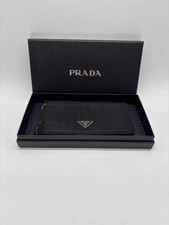 Portefeuille Prada Noir Cuir