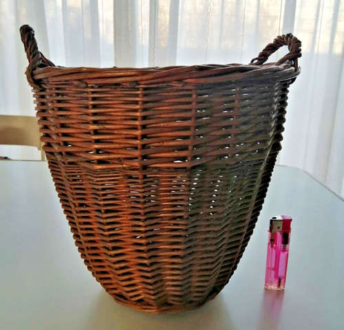 Ancien panier rotin - panier, tressé