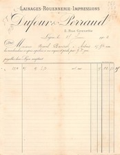 Facture   1902  LAINAGES DUFOUR & PERRAUD A LYON - M.BAVEREL A ARBOIS